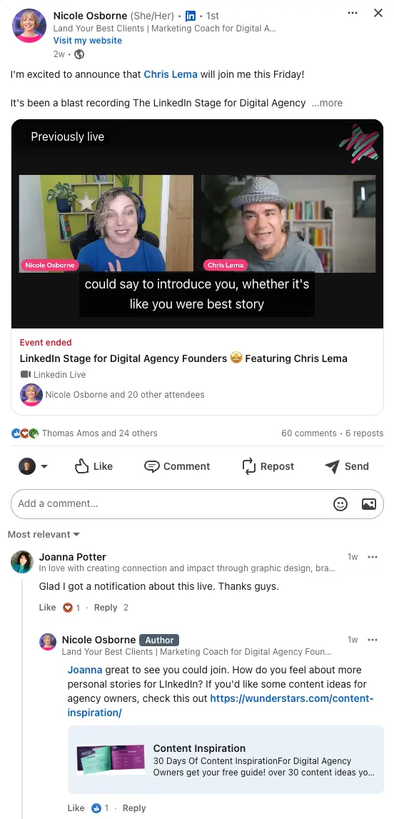 linkedin comment screenshot