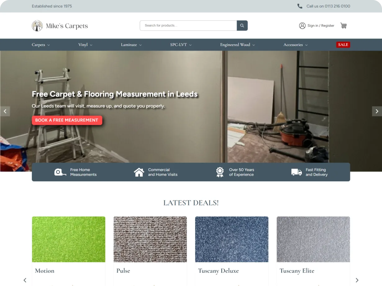 A Shopify store designed from scratch