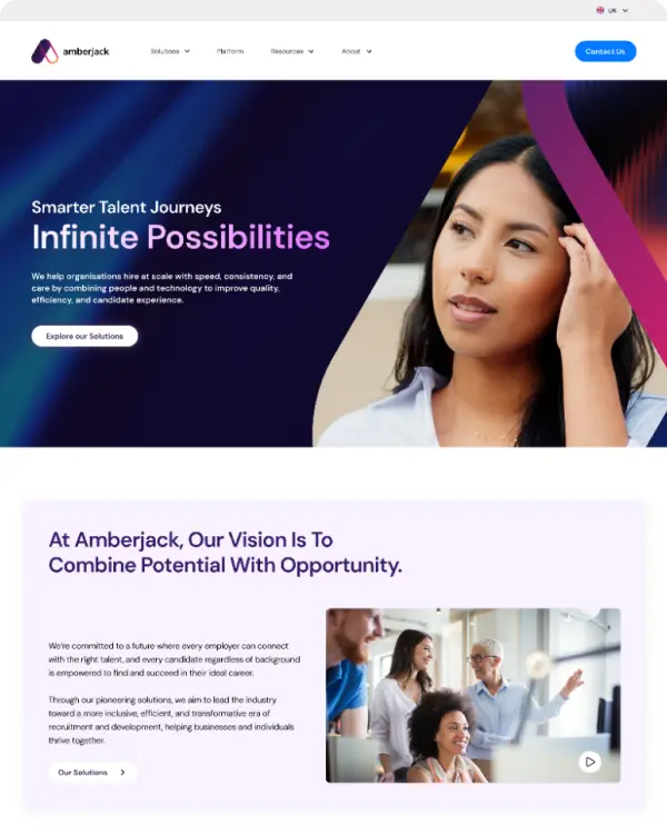 Enquiry-focused website homepage built by designbox