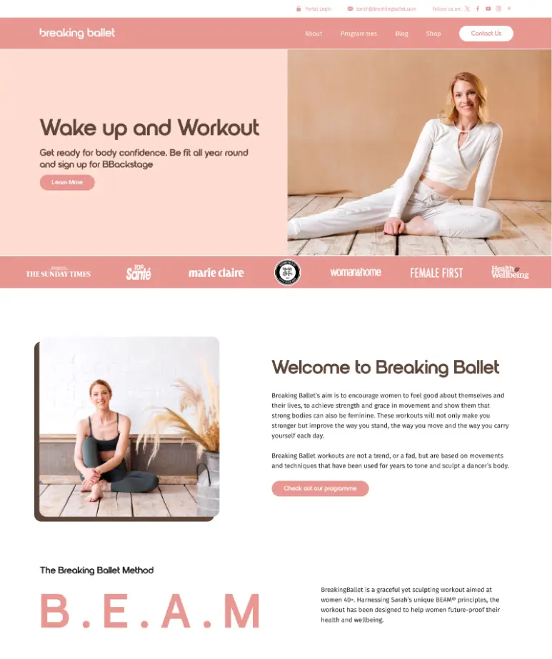 Membership website design example 3, built by designbox