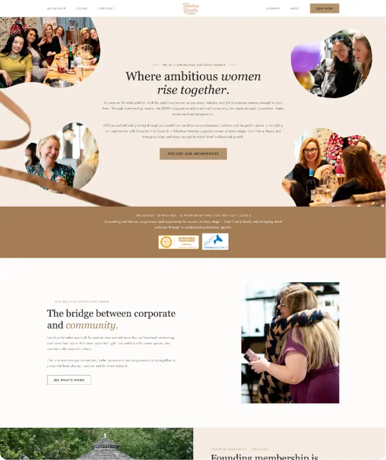 Membership website design example 6, built by designbox