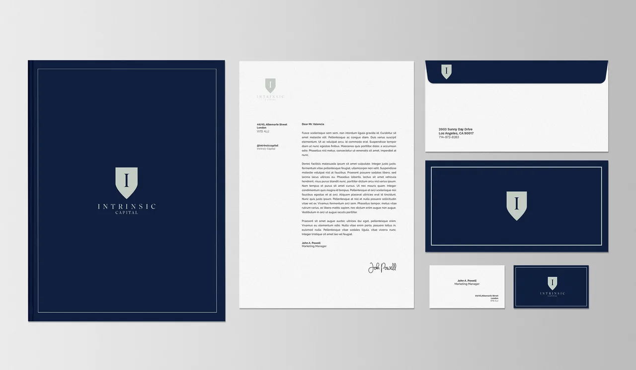 The Intrinsic Capital brand applied across print collateral