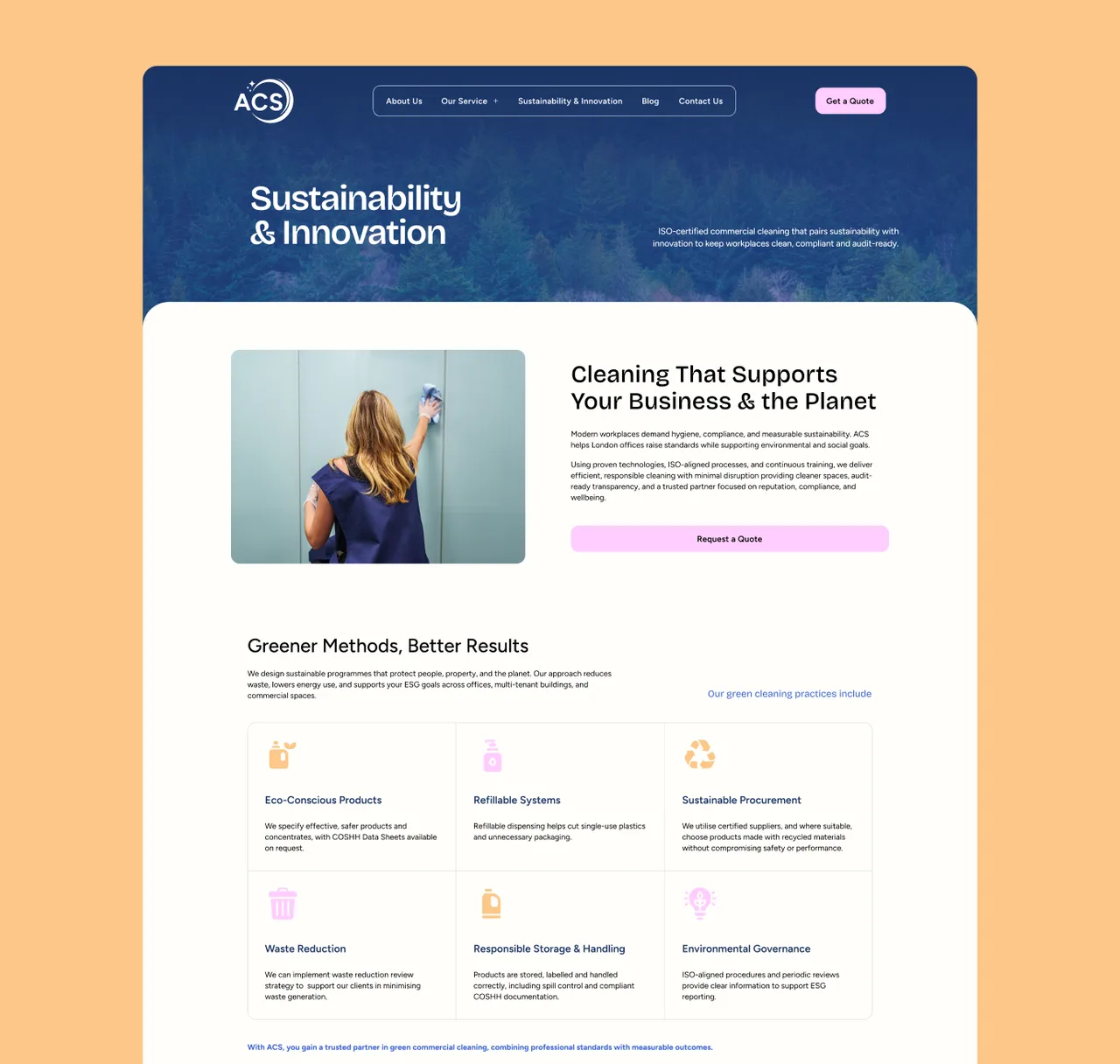An ACS specialist service page