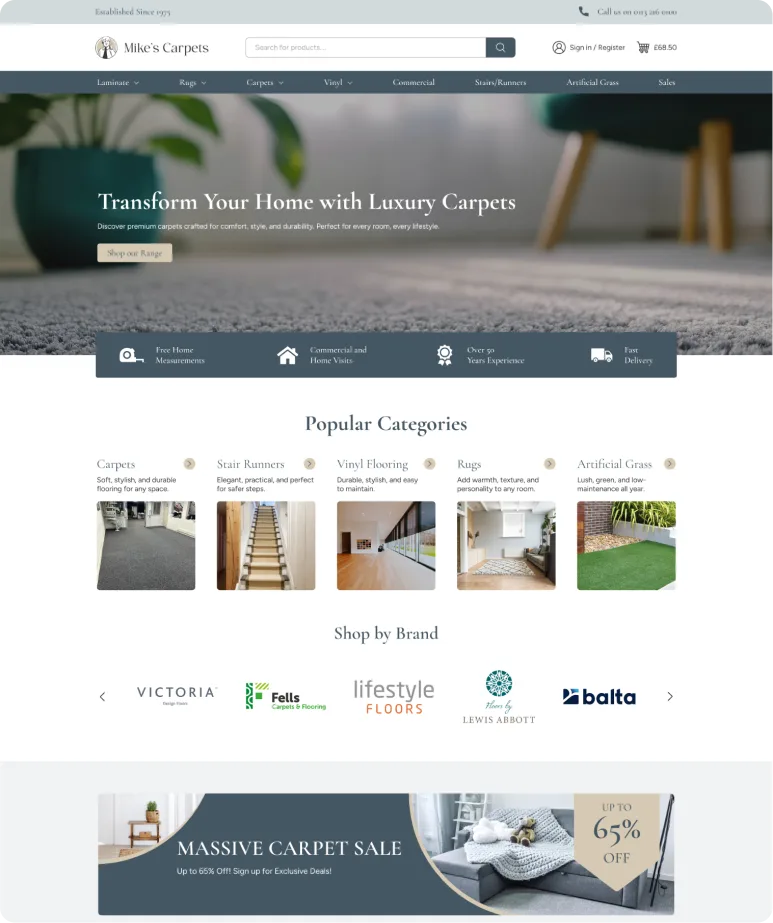 A Shopify store built by designbox