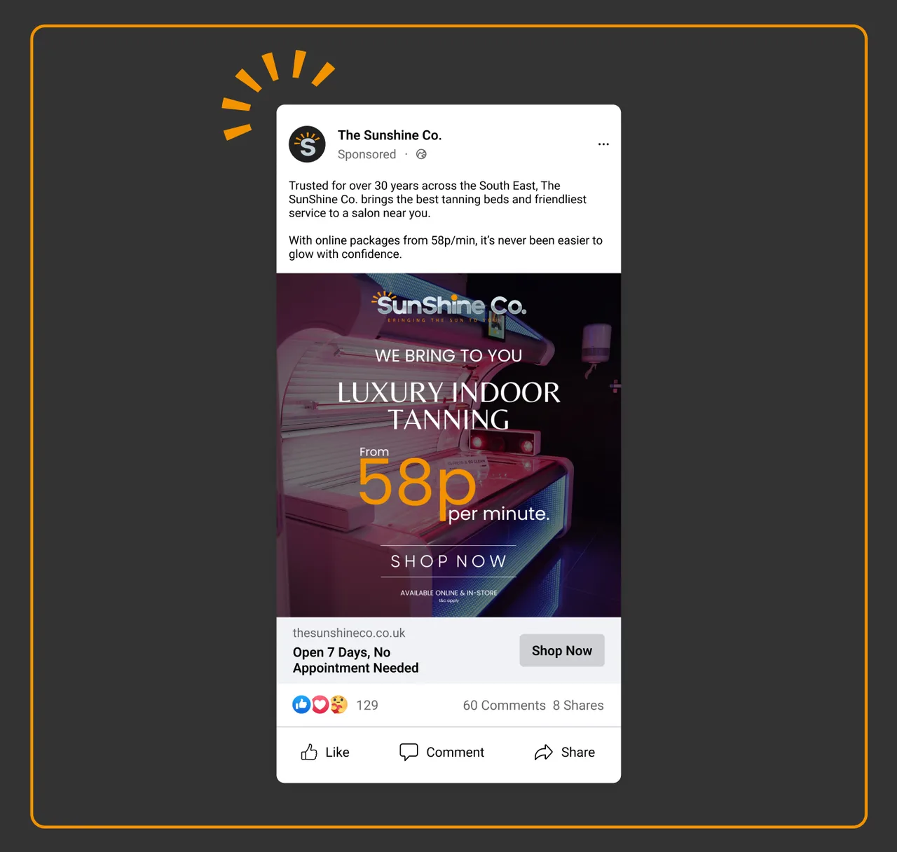A Sunshine Co advert running on Meta