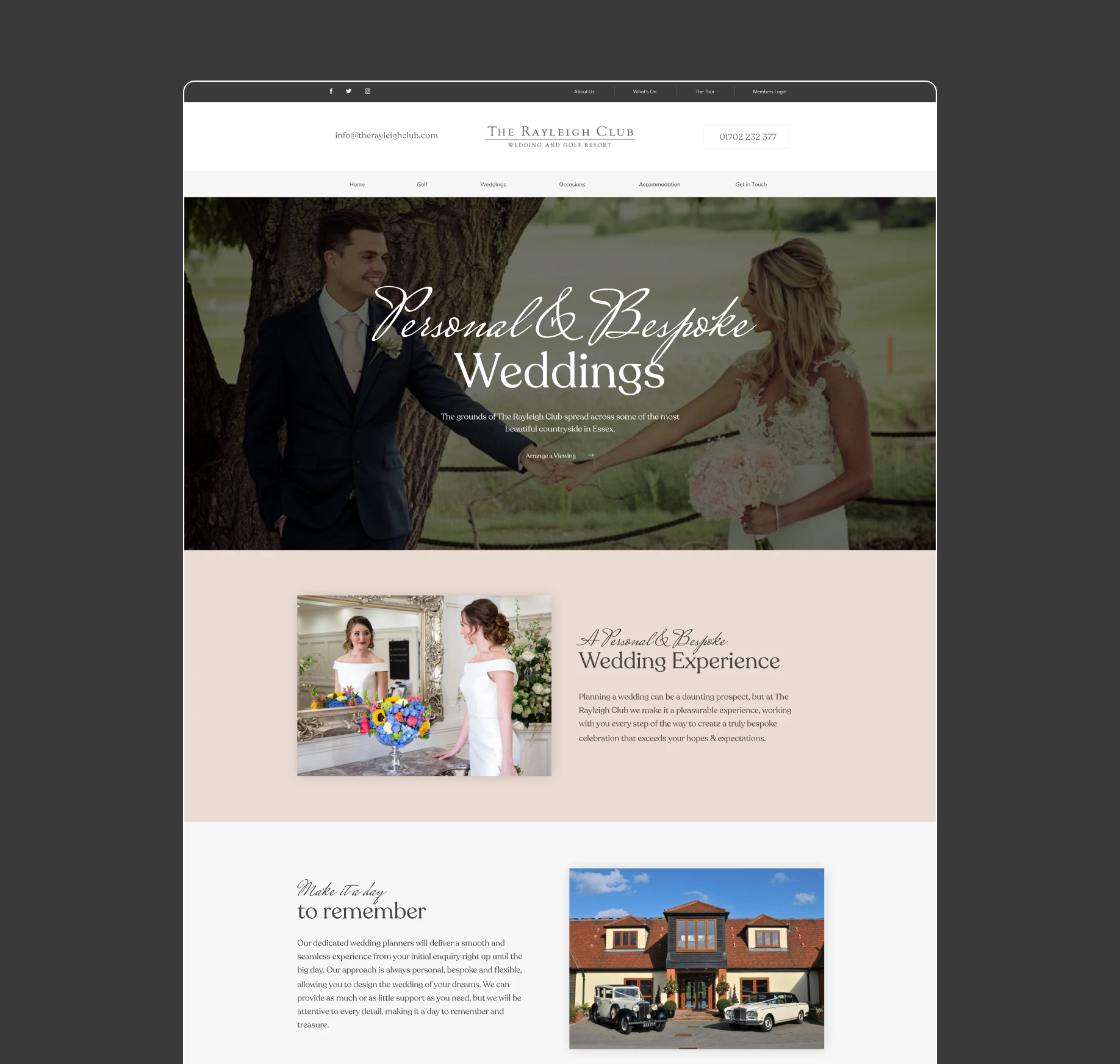 The Rayleigh Club weddings page