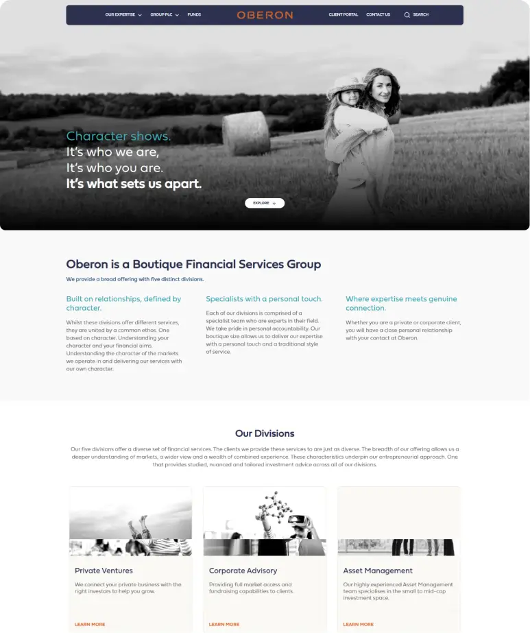 WordPress website design example 1, built by designbox