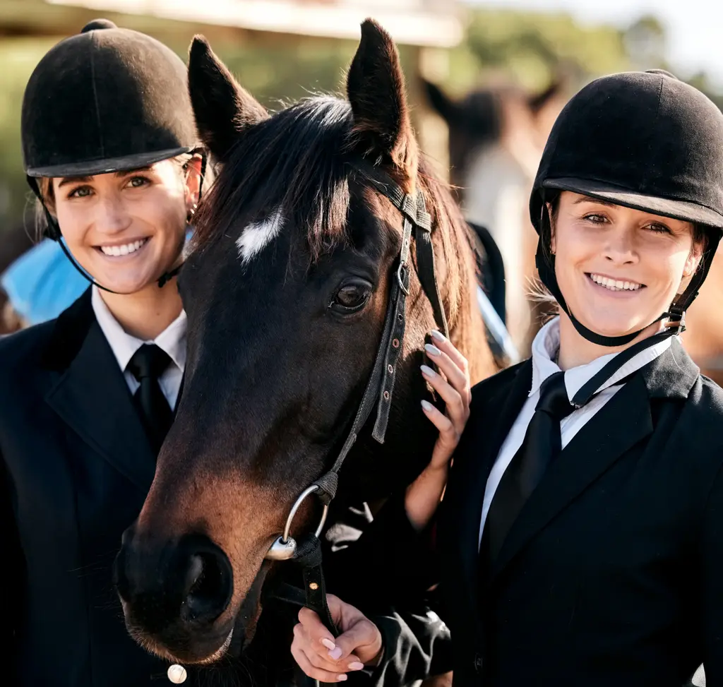 Riders with their horses at Battlesbridge Horse & Country