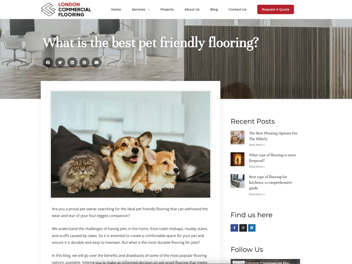 The London Commercial Flooring services pages