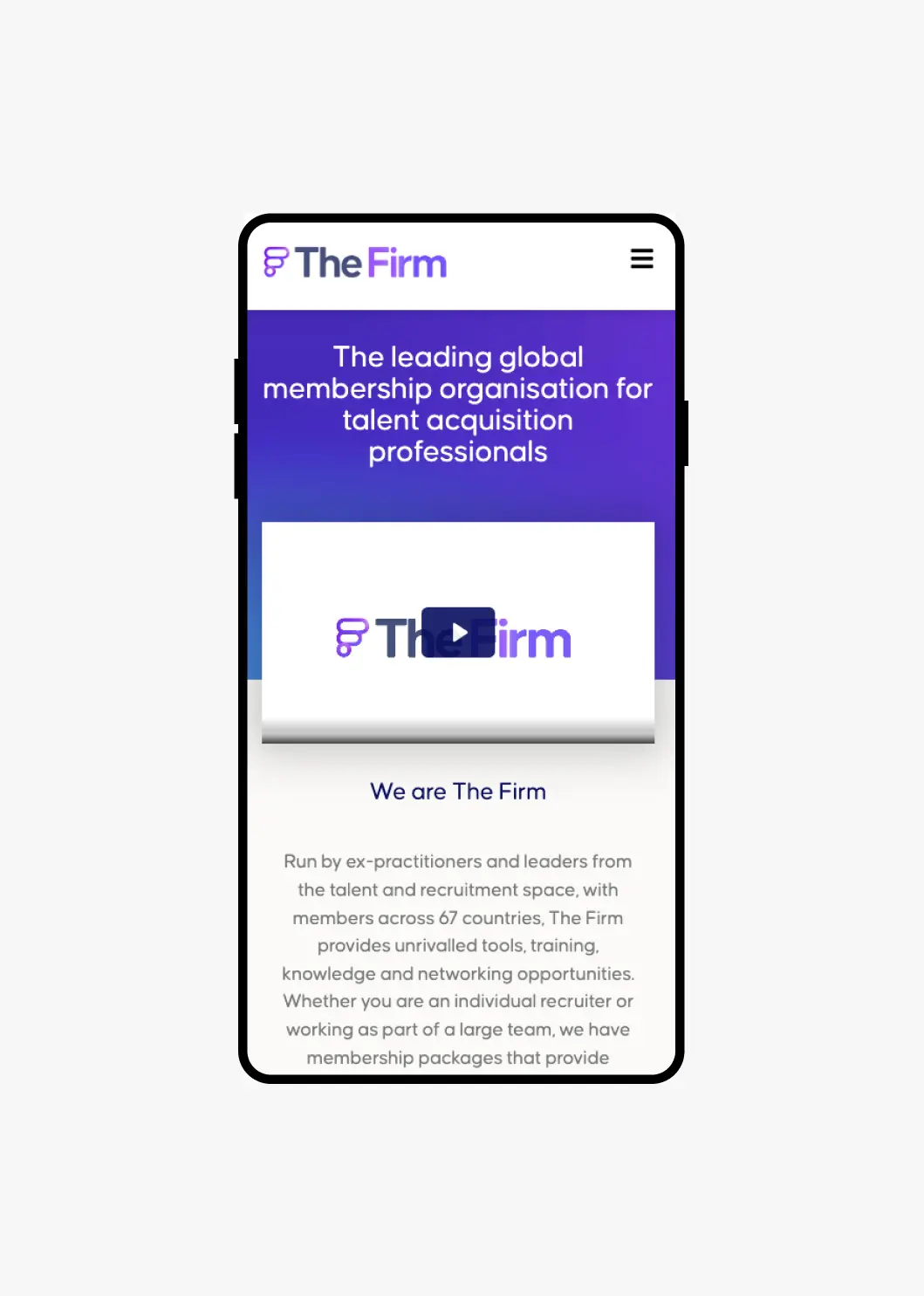 The Firm platform on a mobile phone