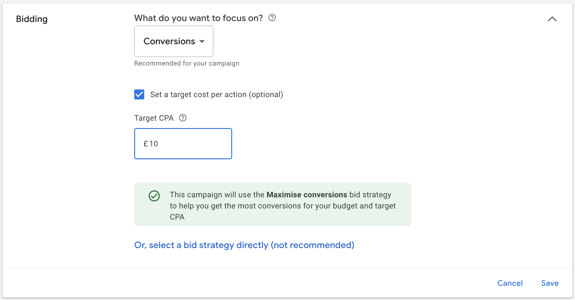 google ads conversion bidding strategy